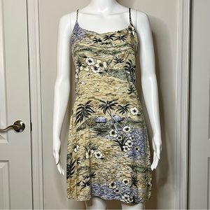 Vintage Y2K 00s Joule Sz M Hawaiian Floral Tropical Island Mini Summer Dress